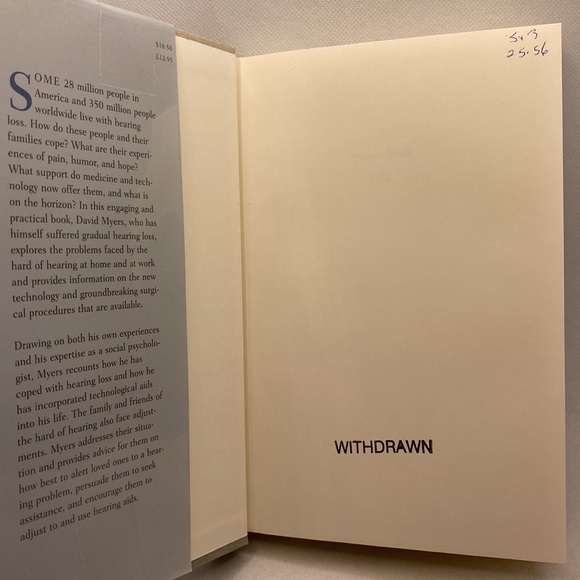 A Quiet World: Living with Hearing Loss by David G. Myers Hardcover Book - Picture 7 of 16